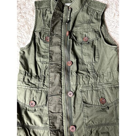 Ambercrombie & Fitch Outdoor Army Green Utility Vest Women Size Medium Hiking - Picture 5 of 8